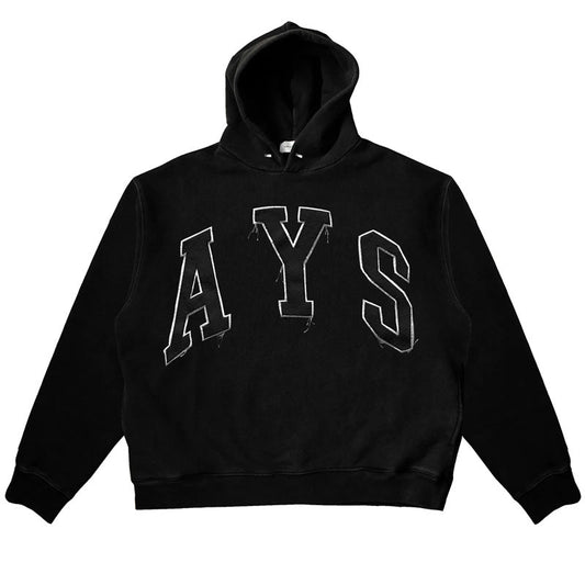 Askyurself Hoodie Letter Zipper Terry Hooded Sweater