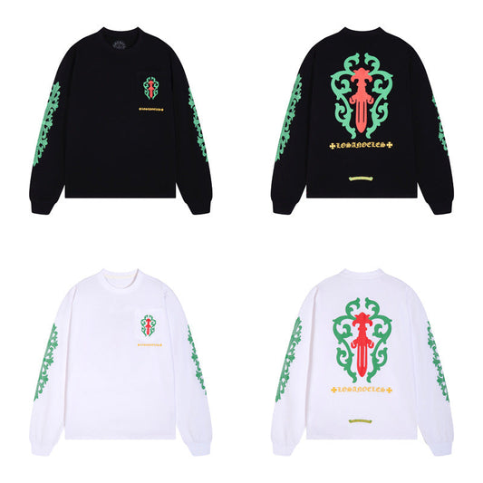CHH Chrome Heart T Shirts Rose Cross Vine Sword Long Sleeve
