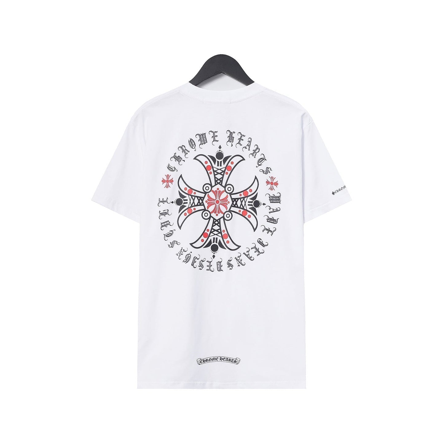 CHH Chrome Heart T Shirts Croix Cross Leather Printed Short Sleeve T-Shirt