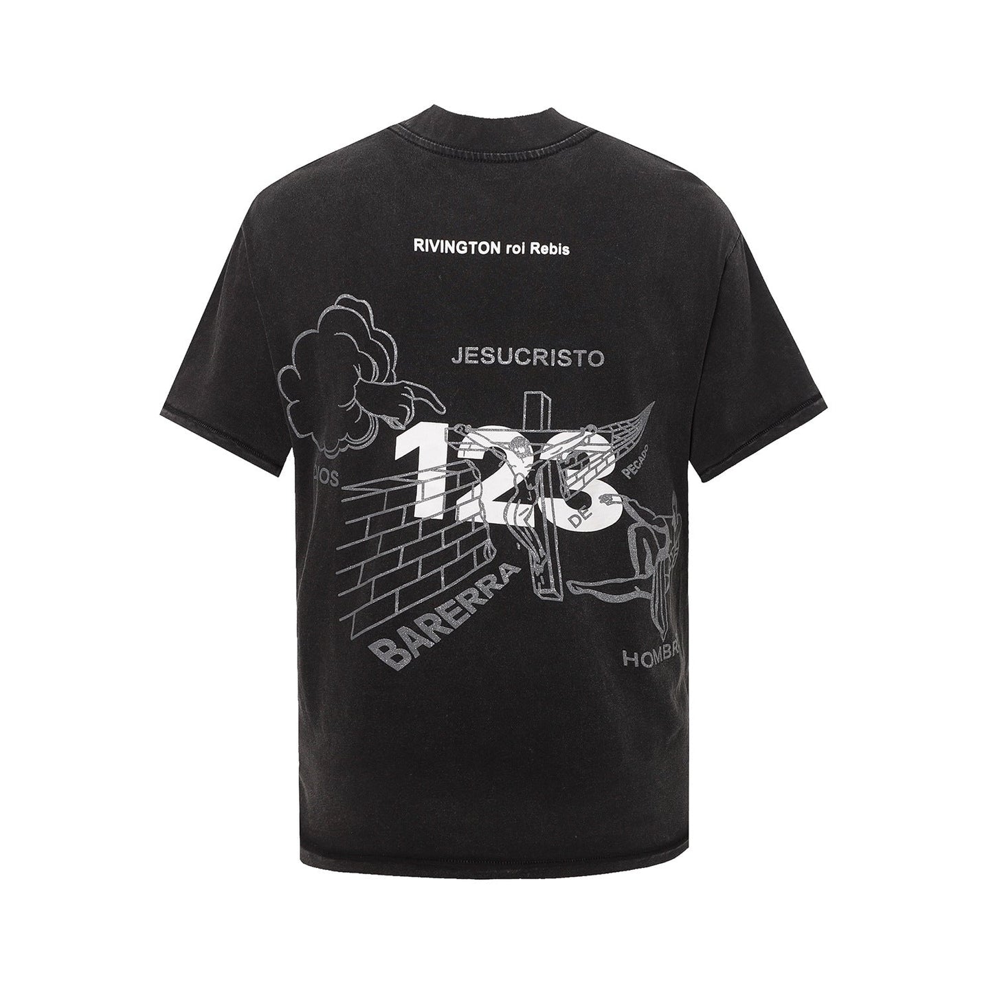 RRR123 T-shirt Small Neckline Loose Distressed T-shirt