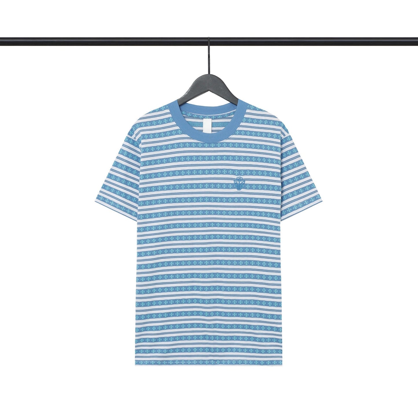CHH Chrome Heart T Shirts Poison Home Stripe Jacquard Embroidery Short Sleeve Couple T-Shirt