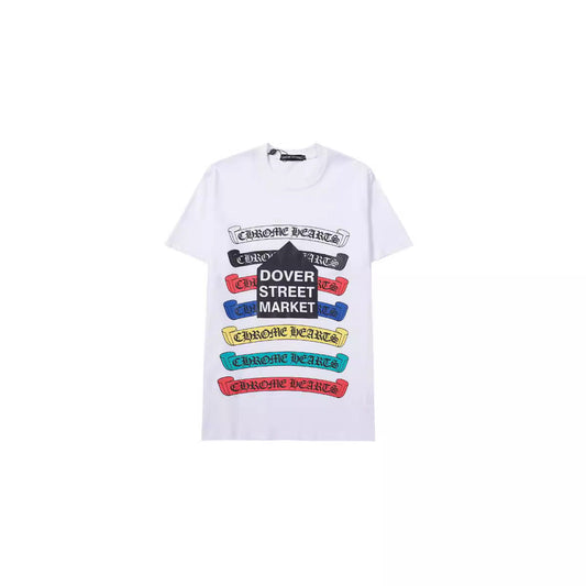 CHH Chrome Heart T Shirts Croix Cross Color Leather Printed Short Sleeve T-Shirt
